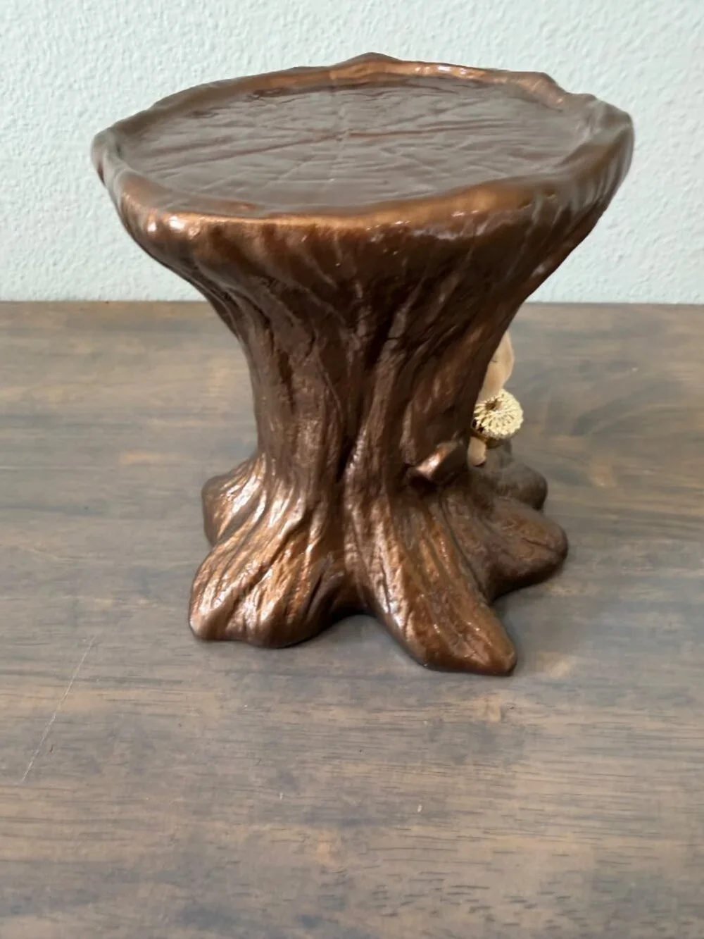 Bath and Body Works Flocked Squirrel in Tree 3 Wick Full Size Candle Holder